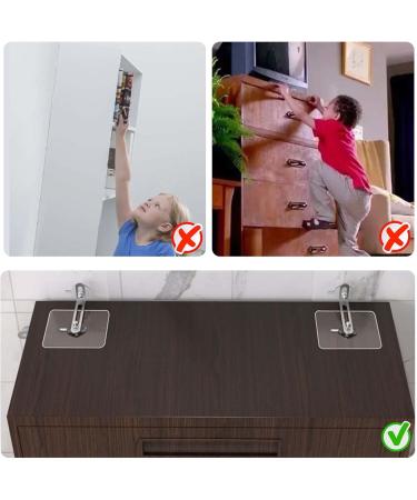 Kioiner 4 Pairs Furniture Wall Anchors Adhesive Adjustable Furniture Anchors for Securing Bookshelf Dresser Cupboard Cabinet Anti Tip Furniture Straps for Pet Baby Proofing Child Safety (Type A) - Buy Online on SooperMarket.com
