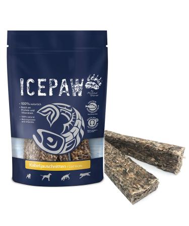 ICEPAW cod slices I snack for dental care for dogs I dried cod skin I 1 bag (4 pieces)
