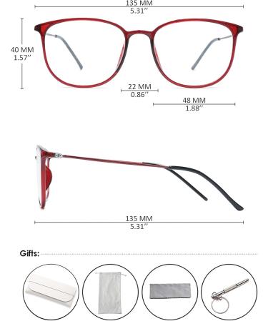 Koosufa Classic Retro Glasses Frames - Ultra Light TR90 Nerd Glasses for Men & Women - Thin Panto Style with Case - International Shipping Available - Buy Online on SooperMarket.com