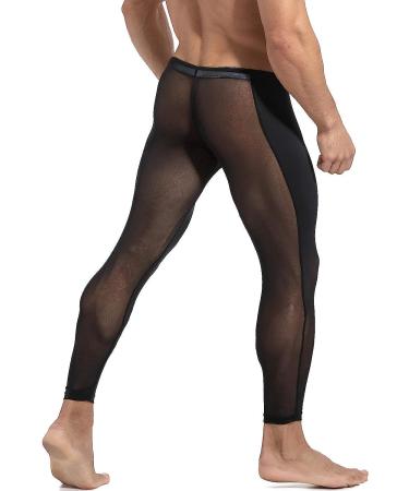 MIZOK Men's Mesh Yoga Pants Compression Tights Medium Black - Buy Online on SooperMarket.com