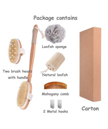 Spclsim Bath Brush Set - Natural Loofah Shower Brush and Body Scrubber for Men and Women - Gentle Exfoliating and Circulation Boost - Buy Online on SooperMarket.com