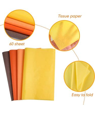 CHRORINE 60 Sheets Tissue Paper Autumn Wrapping Pape Bulk Assorted Color Art Paper Crafts for Thanksgiving Harvest Birthday Party DIY and Craft Decor - Buy Online on SooperMarket.com