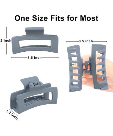8pcs Colorful Series Non-Slip Hair Claw Clips Set for Women and Girls - 3.5 Inch Acrylic Banana Rectangle Hair Clamps - Matte Hair Styling Accessories for Thin to Thick Hair - Buy Online on SooperMarket.com
