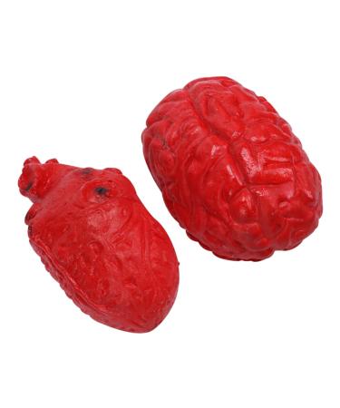 ABOOFAN 2 Pcs Simulated Organ Lunch Box Body Organs Props Fake Body Parts Cosplay Body Parts Halloween Realistic Heart Halloween Body Parts Halloween Decor Plastic Artificial Bloody