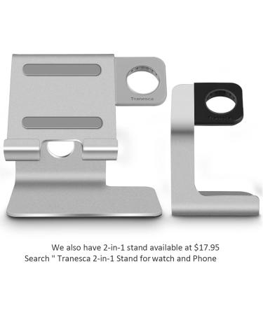 Tranesca Watch Charger Stand Holder Dock for Series 8/7 / 6/5 / 4/3 / 2/1/ SE (38mm / 40mm / 41mm / 42mm / 44mm / 45mm) - Silver Grey - Must Have Watch Accessories - Buy Online on SooperMarket.com
