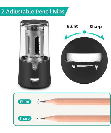 Electric Pencil Sharpener  Super Sharp Pencil Sharpener for Colored Pencils  Auto Stop  Fast Sharpen Pencil Sharpener Plug in for 6-12mm No.2/Colored/Sketch Pencils  Suit for School  Office (Black) - Buy Online on SooperMarket.com