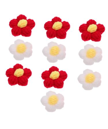 Cabilock 10pcs Hairpin Accessories Hair Pin Plush Yarn Crocheted Puff Flower Child Wedding Supplies Bow Tie Assorted Color 2 4X4cm