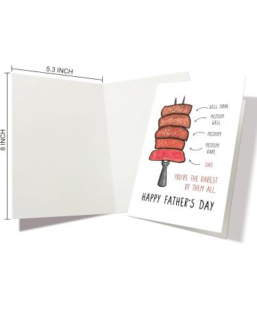 Nchigedy Funny Steak Father's Day Card | Cute Gift from Daughter or Son | You're the Rarest of Them All #14 | International Shipping Available - Buy Online on SooperMarket.com
