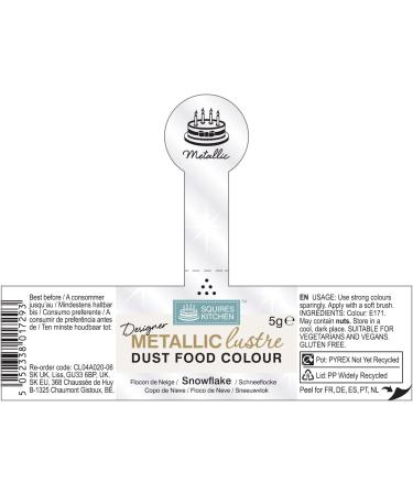 Designer Metallic Lustre Dust Snowflake 5g by Squires Kitchen - Sparkle and Shine for Your Creations - Buy Online on SooperMarket.com