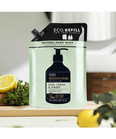 Baylis & Harding Goodness Oud Cedar & Amber Hand Wash 1 Litre Pouch Refill (Pack of 4) - Vegan Friendly 1 l (Pack of 4) Oud Cedar & Amber Refill - Buy Online on SooperMarket.com