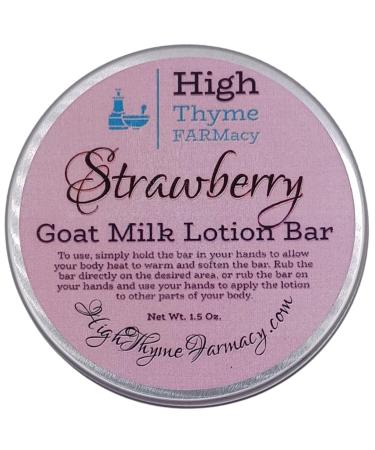 Strawberry Lotion Bar - Goat Milk Lotion Bars for Dry Skin - Strawberry Milk Lotion - Beeswax Lotion Bar - Travel Lotion - Solid Lotion - Zero Waste Lotion - Hand Lotion for Dry Skin
