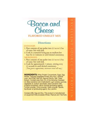 FITWISE High Protein Omelet Mix - Bacon & Cheese Flavor | 15g Protein | Low Calorie, Low Carb, Gluten Free | KETO & Ideal Protein Compatible | 7 Servings - Buy Online on SooperMarket.com