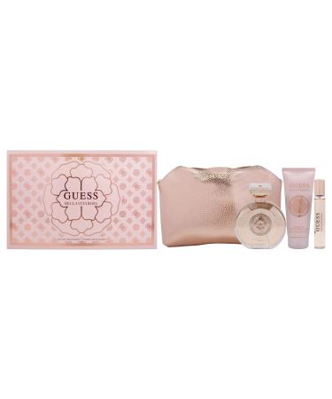 Guess Bella Vita Rosa for Women - 4 Pc Gift Set 3.4oz EDT Spray 0.5oz EDT Travel spray 3.4oz Body Lotion Pouch