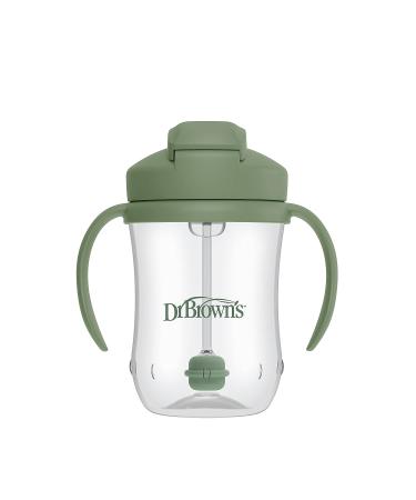 Dr. Brown's Milestones Baby's First Straw Cup 6m+ | Olive Green Sippy Cup 9oz/270ml - Buy Online on SooperMarket.com