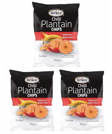 Grace Chilli Plantain Chips 85g (Pack of 3)