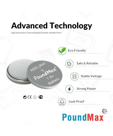 Buy AG3 LR41 Batteries 1.5V Alkaline Button Cell - 10 Count | Durable & Long-Lasting | Fast International Shipping - Buy Online on SooperMarket.com