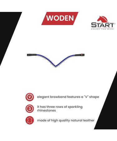 Shop Wodenhringriemen Horse Glitter Headband | Curved Leather Diamond Stirrup Straps for Warmblood Thoroughbred & Pony (COB Black/Blue) - International Shipping Available - Buy Online on SooperMarket.com