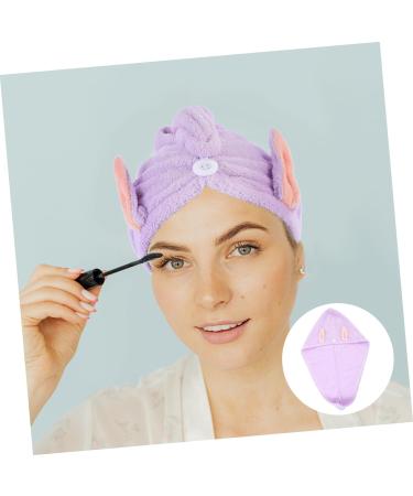 MAGICLULU 3pcs Bunny Ears Dry Hair Hat Coral Fleece Hair Mask Absorb Water Violet - Buy Online on SooperMarket.com