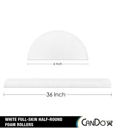 CanDo Full-Skin PE Foam Roller 6 x 36 - White Half-Round 36-inch for Muscle Restoration, Massage Therapy, Sport Recovery, Physical Therapy - Buy Online on SooperMarket.com