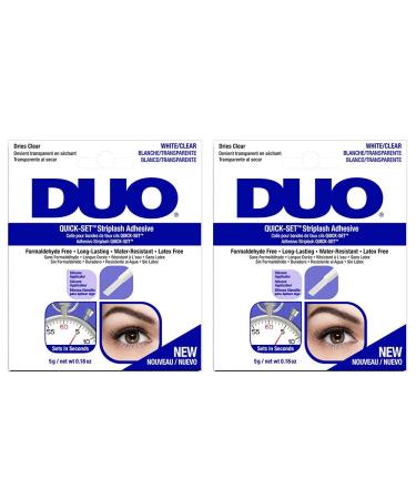 DUO Quick-Set Clear False Strip Lash Adhesive, Dries Invisible 0.18 oz x 2 Packs 0.18 Ounce (Pack of 2) Clear