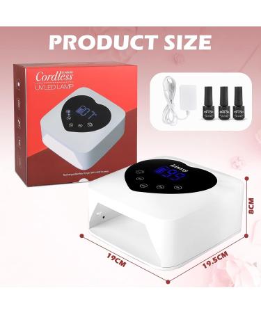 Rechargeable 72W Cordless UV LED Nail Lamp - Professional Nail Dryer with 5 Timer Settings & Heart-Shaped LCD Display - Buy Online on SooperMarket.com