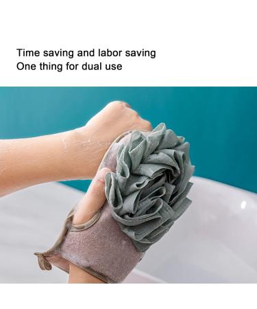Dual Sided Shower Washcloth Glove - Exfoliating Back Scrubber & Bath Flower for Deep Cleaning - Soft Durable Bath Towel for Men & Women Skin Care - Buy Online on SooperMarket.com