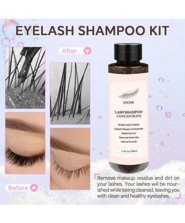 Premium Lash Shampoo Concentrate 100ml | Oil-Free Eyelash Extension Cleanser Kit | Ultimate Lash Cleaning Brush & Bottle - Buy Online on SooperMarket.com