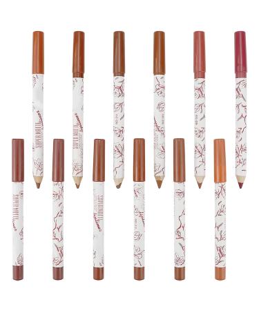 12 Colors Matte Lip Liner Lipliner Pencil Velvet Lip Liner Slim Lip Pencil Smooth Lipsticks Waterproof Long Lasting Lip Liner Makeup Supplies Lip plumper Cosmetic Set