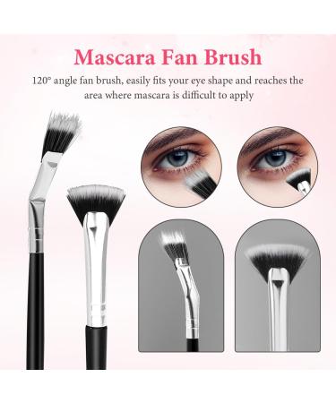 4pcs Mascara Fan Brush Set - Lash Wand Brushes for Eyelashes & Eyebrows - Black Makeup Tools for Perfect Eye Makeup - Buy Online on SooperMarket.com