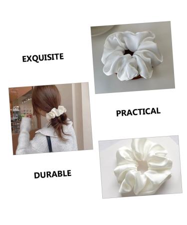 Wooneky 5pcs Bridesmaid Hair Accessories - Satin Elastic Hair Bands and Scrunchies Set in White - Wedding and Girls Hair Wrap - Buy Online on SooperMarket.com