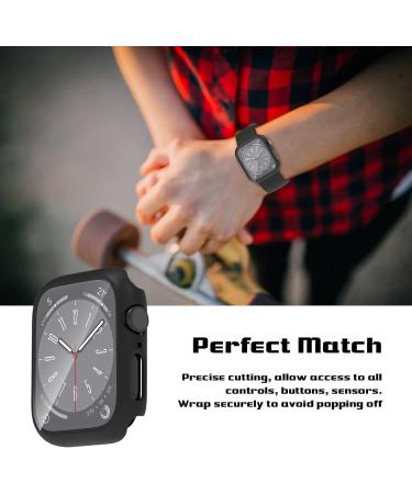 2 Pack Hard PC Case & Tempered Glass Screen Protector for Apple Watch Series 8/7 45mm - Black, Anti-Scratch Ultra-Thin Cover by EWUONU - Buy Online on SooperMarket.com