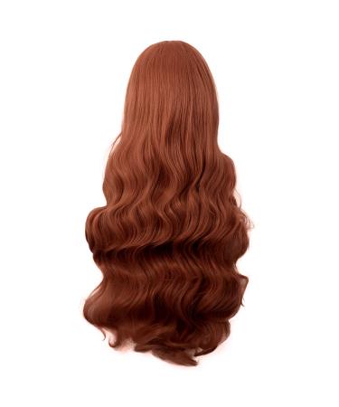 MapofBeauty 32 Fashion Long Curly Ginger Orange Anime Wig with Side Bangs - Perfect Cosplay Accessory - Buy Online on SooperMarket.com
