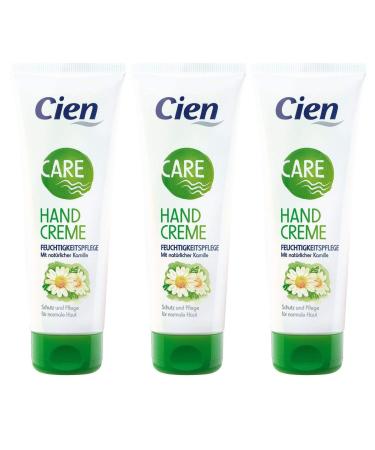 Cien CARE HANDREME moisture & care for the hands-the original in the 125 ml size-cream with natural chamomile 3-pack (3 x 125 ml) 375 ml