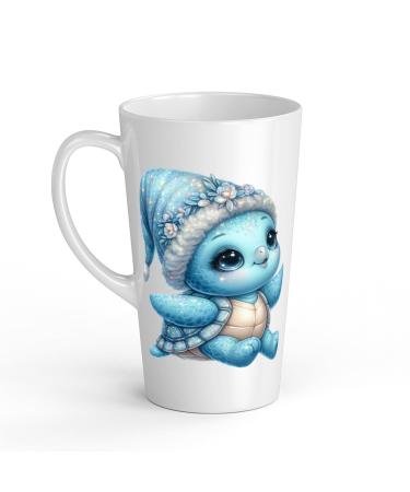 White Ceramic Baby Turtle Mug - Large 483 ml Perfect for Hot Chocolate or Milk Fun and Easy to Use