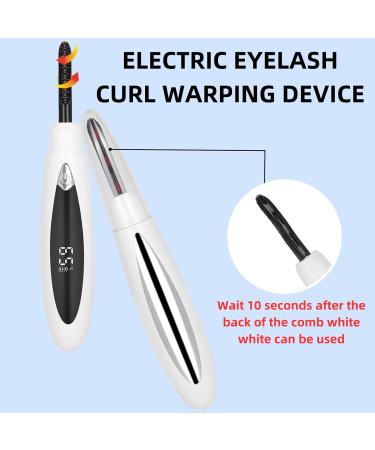 TBeautfave Heated Eyelash Curler Electric Eyelash Curler 10s Quick Heat Eyelash Curlers Double Heating Wires Wand-Shaped Tip 3 Temperature Settings Curled Lasting for Eye Beauty Makeup - Buy Online on SooperMarket.com