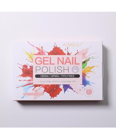 AIMEILI Christmas Glitter Gel Nail Polish Set Soak Off UV LED Gel Polish Sparkle Multicolour/Mix Colour/Combo Colour Of 6pcs X 10ml - Gift Kit 29 KIT6-29 1.67 ml (Pack of 6) - Buy Online on SooperMarket.com