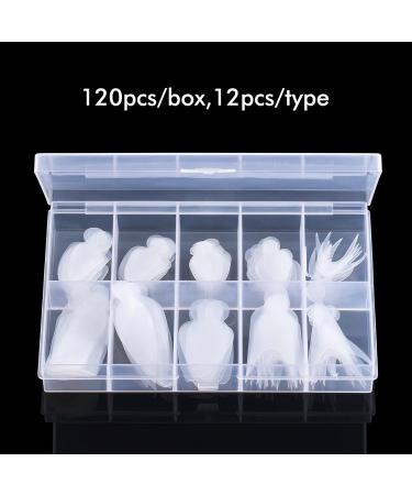 BNG 120 Pcs French Nail Forms Sticker Duet System Silicone Nail Forma Pads 10 * 12 Stickers Soft Reusable Stencil Dual Form Extension for French Manicure - Buy Online on SooperMarket.com