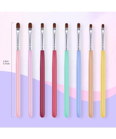 Lusofie 8Pcs Nail Clean Up Brush Set for Gel and Acrylic Nails - Oval Flat Brushes for Home and Salon Use - Buy Online on SooperMarket.com