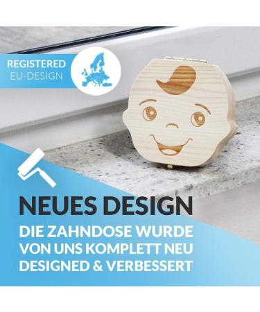 Original Zrilubkrelz Wooden Tooth Box for Children | German Milk Tooth Keepsake Gift | Personalized with Letter | 2 Versions for Boys & Girls - Buy Online on SooperMarket.com