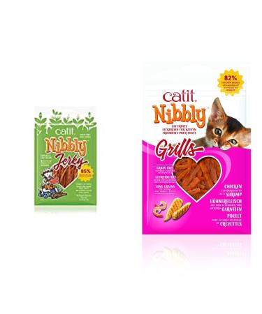 Catit Nibbly Jerky Chicken and Fish Recipe (1 oz) + Catit Nibbly Grills Chicken and Shrimp Recipe (1 oz) Chicken and Fish + Chicken and Shrimp