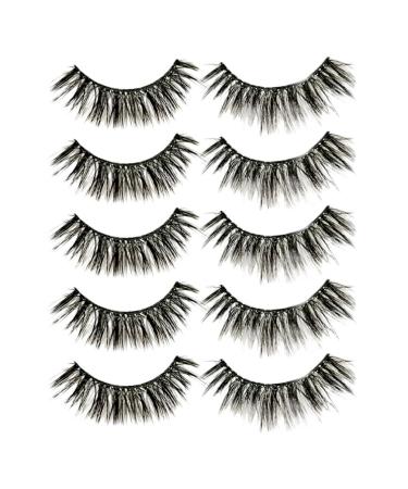 FOMIYES 5 Pairs Natural False Lashes Lashes Dense Eyelash Fake Eyelash 3d Eyelashes Three-dimensional
