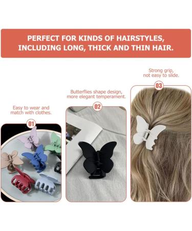 KALLORY 4Pcs Hair Claw Clip Butterflies Back Hair Clamp Holder Clips for Women and Girls 1 count (Pack of 1) Assorted Color - Buy Online on SooperMarket.com