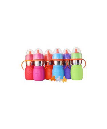 Kid Basix Safe Sippy 2 - Stainless Steel Cup for Babies/Toddlers | Convertible Sippy or Straw | 11 Oz. | Bpa Free - Pink Fuchsia/Pink - Buy Online on SooperMarket.com