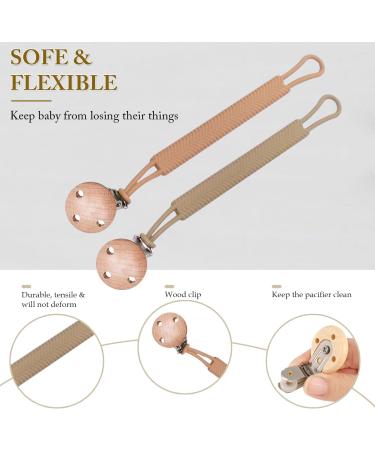 Silicon Dummy Clip Newborn Essentials Mam Dummy Clip for Baby Boys and Girls Soft Flexible Dummy Clips Fits All Pacifier Clips Dummy Holder and Baby Teething Toys Mam Soother Clips(Brown/Orange) - Buy Online on SooperMarket.com
