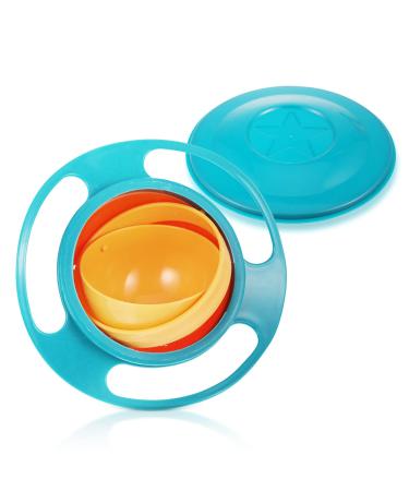 Baby Universal Gyro Bowl Anti Spill Dining Entertaining Toddler Magic Bowls Non Spill Feeding Toddler Gyro Bowl Rotating 360 Degrees Rotation Gyroscopic Smooth Bowl for Kids Toddlers (Green)