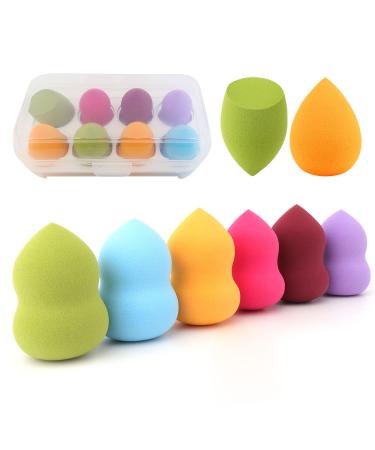 Make-up sponge set -8 Party make-up sponges Mixer mixer fluid for liquid cream and powder multicolored make-up sponges and 1 additional make-up sponge drying stand pumpkin-shaped sponge bundle * 8