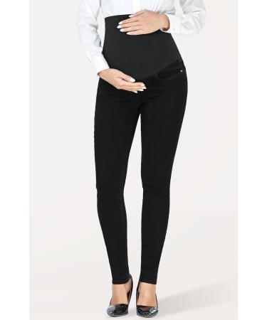 PACBREEZE Women's Maternity Jeans Over The Belly Slim Stretch High Waist Denim Pants - Black XXL - Buy Online on SooperMarket.com