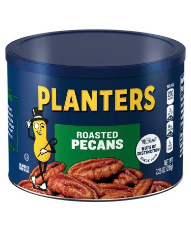 PLANTERS Roasted Pecans 7.25 oz. Resealable Canister - Salted Pecans - Snacks for Adults - Kids Snacks - Vegan Snacks Kosher