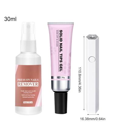 Teksome Solid Nail Gel Glue | Press On Nail Glue | Long Lasting Strong Adhesive Fake Acrylic Nails Extension Glue With Remover For Fake Nail Tips Lamp Curing Needed - Buy Online on SooperMarket.com