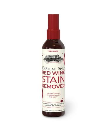 CHATEAU SPILL Red Wine Stain Remover for Clothes  4oz Safe Stain Remover Spray for Stubborn Stains - Cleaner Wipes Away New and Set on Tablecloth, Garment, Carpet, Upholstery and Laundry 4 Fl Oz (Pack of 1)